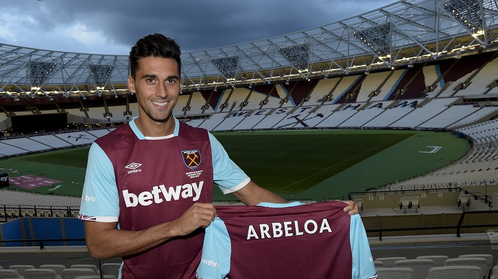 STRATFORD, ENGLAND - AUGUST 31: Alvaro Arbeloa is unveil as West Ham United's latest signing on August 31, 2016 in Stratford, England. (Photo by Arfa Griffiths/West Ham United via Getty Images) *** Local Caption *** Alvaro Arbeloa